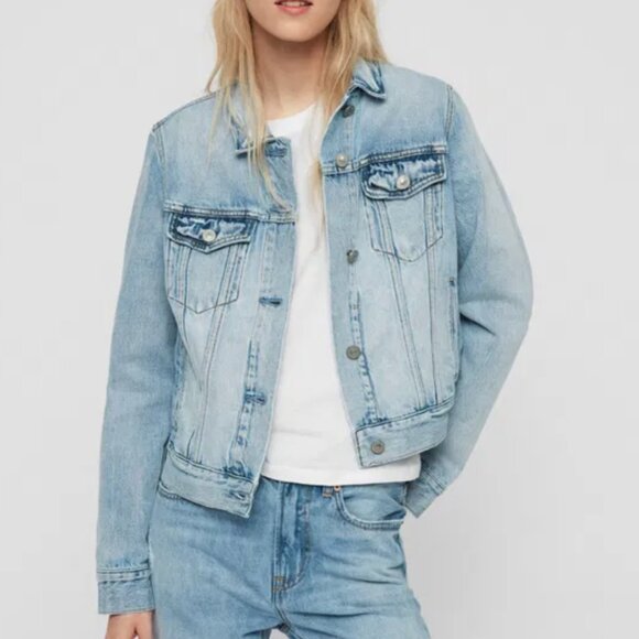 ALLSAINTS Hay Denim Blue Jacket Size Small - Picture 1 of 11